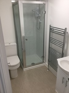 Shower room in this student flat